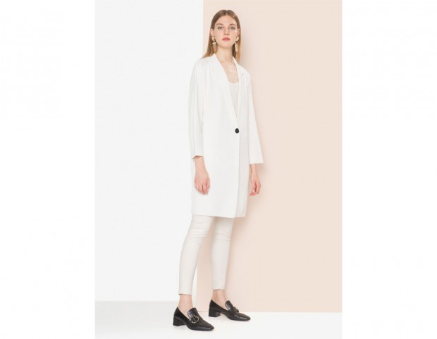 Soprabito écru oversize in maglia