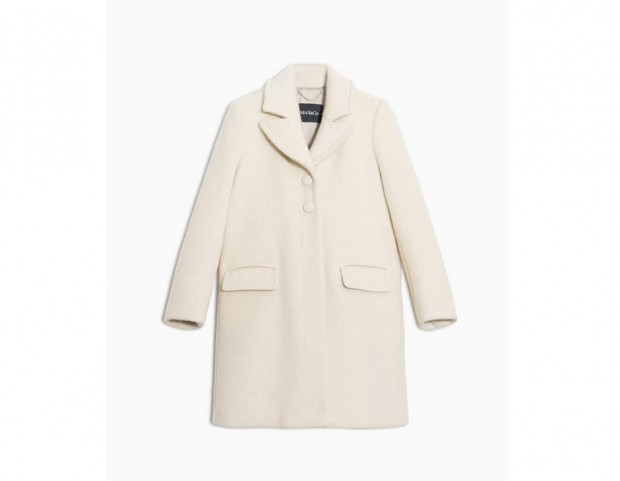Cappotto di tessuto con lavorazione double, collo con revers