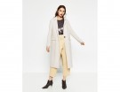 Maxi cappotto grigio chiaro con tasche laterali