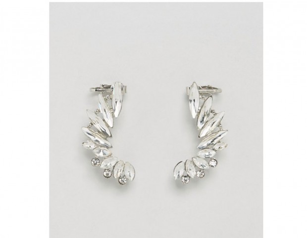 Orecchini ear-cuff con strass