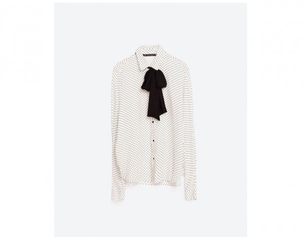 Camicia a pois con fiocco