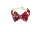 Bracciale con fiocco in lana tartan