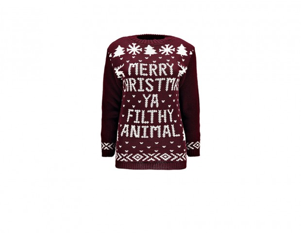 Pullover natalizio con scritte