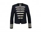 Giacca blu navy con decorazioni e alamari