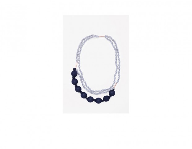 Collana bicolor con perline