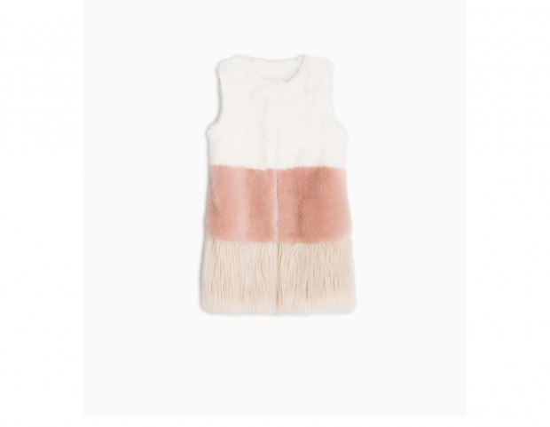 Gilet in ecopelliccia color-block