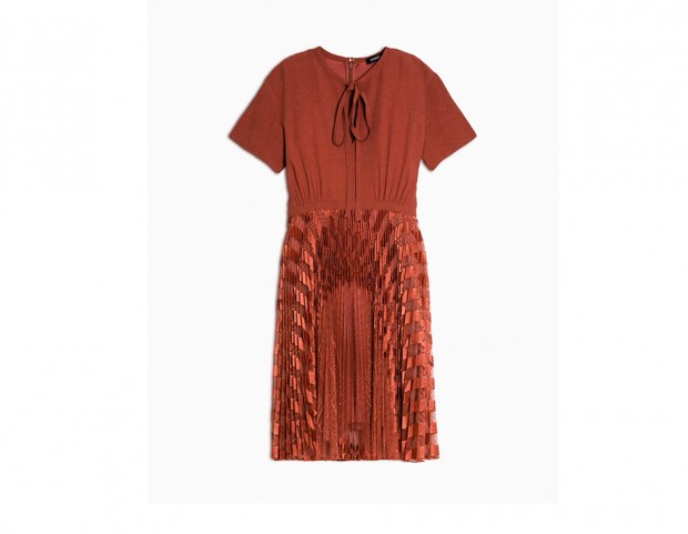 Abito in satin e tulle ricamato