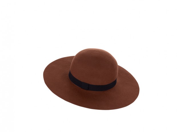 Cappello in feltro color cognac