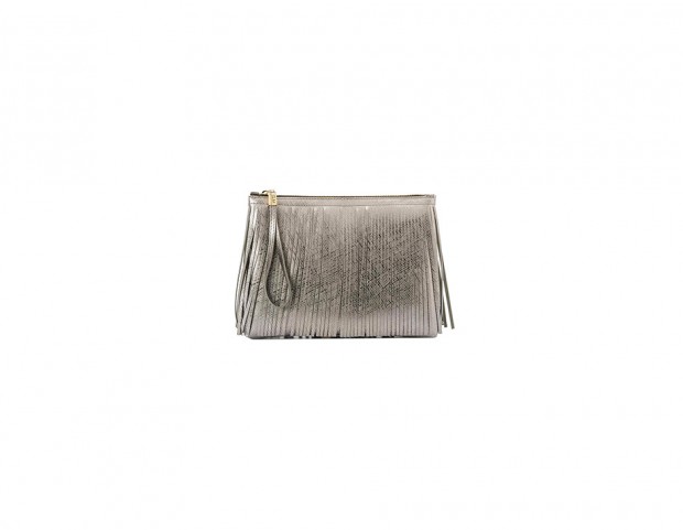 Pochette in pvc con frange silver