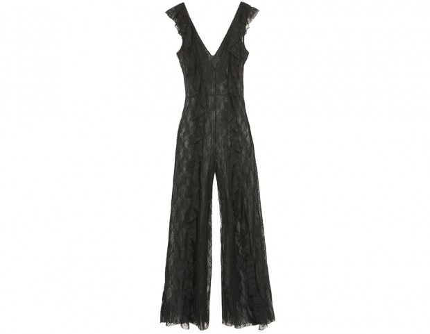 Jumpsuit di pizzo con volant