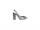 Pumps argento con fiocco