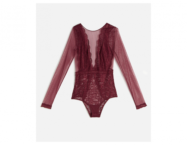 Body con inserti in tulle