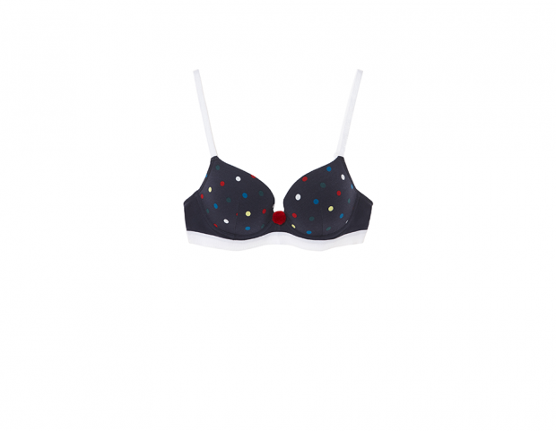 Reggiseno a pois con pom pon