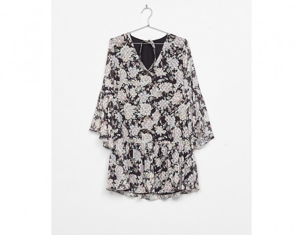 Abito corto in chiffon floreale