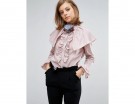 Camicia con balze e ruches