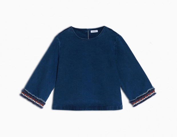 Blusa di denim stretch