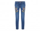 Jeans ricamati in denim stretch