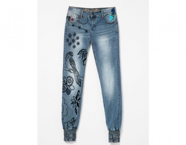 Jogger denim ricamati