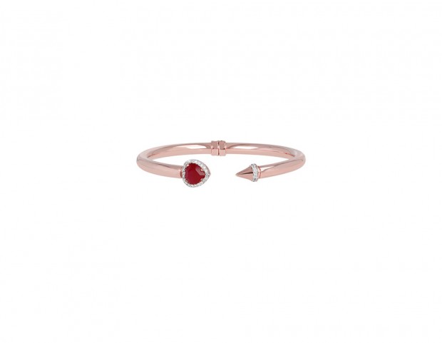 Bracciale in golden rosè con pietre naturali e zirconi