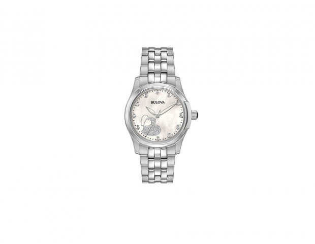 Orologio in acciaio con quadrante madreperla e diamantini