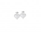 Orecchini a cuore in argento con zirconi
