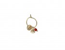 Mono orecchino con corallo naturale rosso