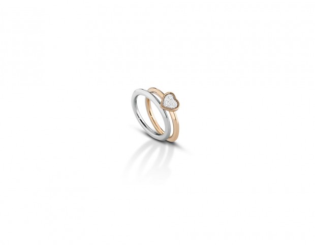 Anelli con cuore glitter