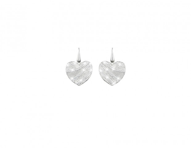 Orecchini a cuore in ottone rodiato e glitter