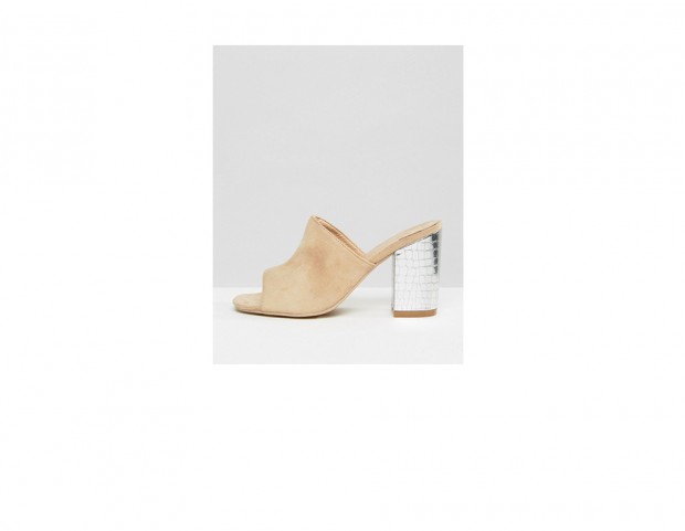 Sabot in suede con tacco Sabot in suede con tacco