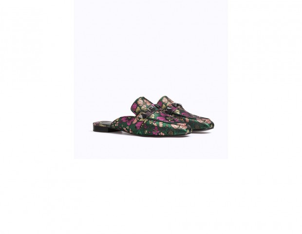 Slippers jacquard con borchie