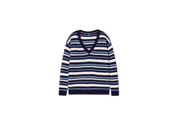 Maglia a righe con scollo a V
