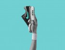 Sneakers in pelle e tessuto