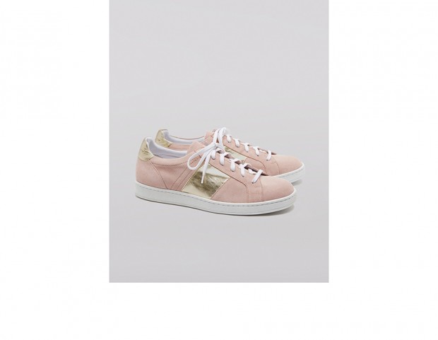 Sneakers scamosciate con dettaglio laminato