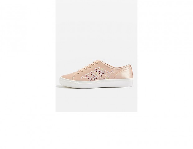 In satin con ricamo floreale