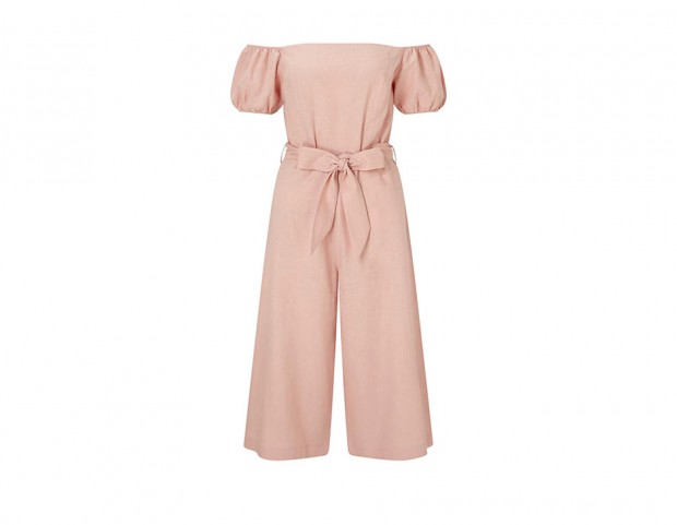 Tuta a culotte con spalline scese