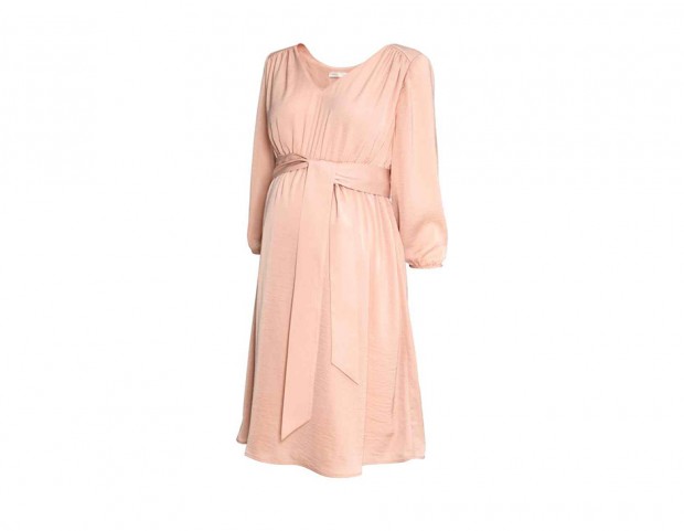 Abito cipria con fiocco in vita Abito cipria con fiocco in vita