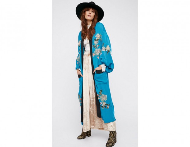 Kimono lungo ricamato