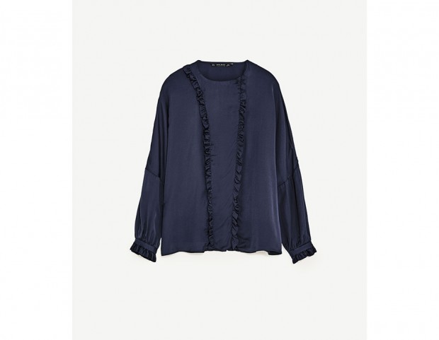 Camicia in satin con volant Camicia in satin con volant
