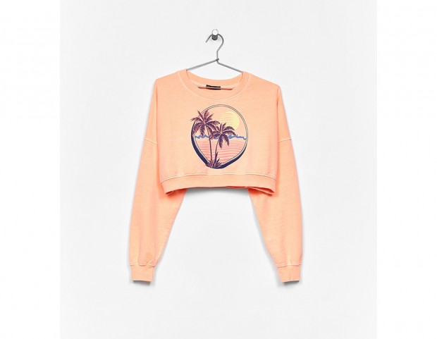 Felpa cropped con palme