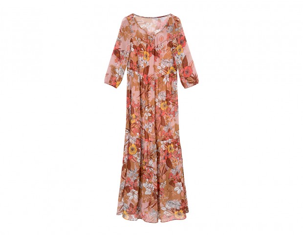 Maxi dress in georgette a fiori