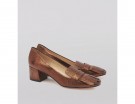 Mocassini mid-heel in pelle