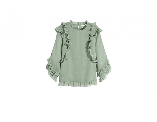 Blusa di chiffon con volant