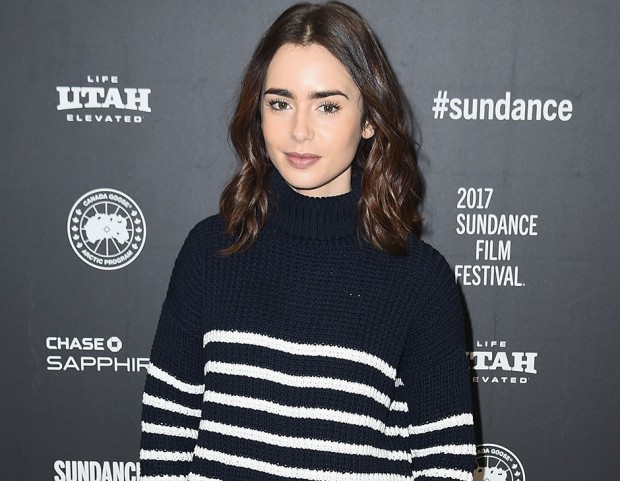 Flat waves naturali sul lob di Lily Collins. (Photo credit: Getty Images)