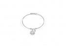 Bracciale rigido con ciondolo margherita con scritta “Mum” e diamante