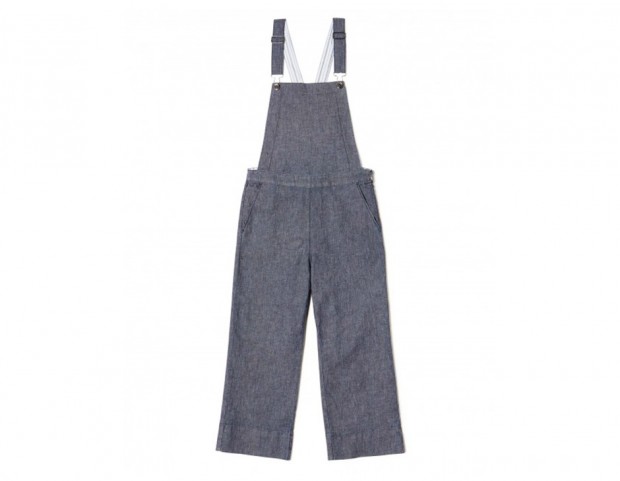 In denim e lino con bretelle incrociate sulla schiena