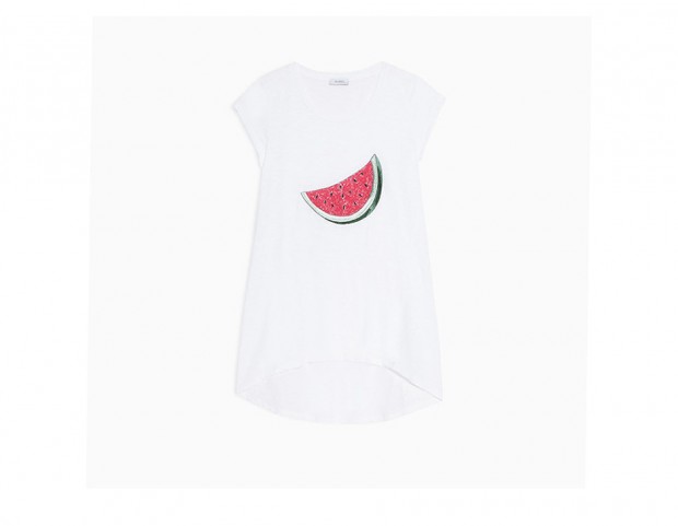 T-shirt bianca con stampa anguria