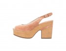 Sandalo open-toe con plateau e tacco grosso in legno