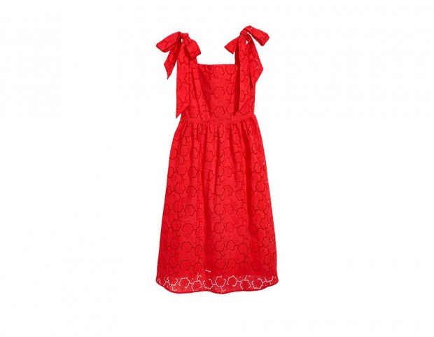 Midi dress in pizzo rosso