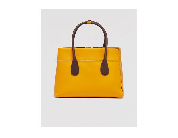 Tote bag in pelle gialla