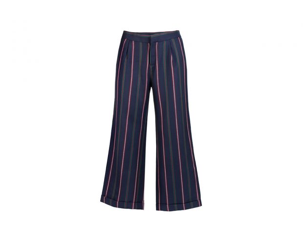 Pantaloni a righe verticali multicolor